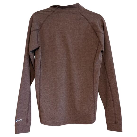 Carhartt Force Heavyweight Heathered Knit Base Layer Quarter-Zip Top Deep Wine M - Picture 2 of 4